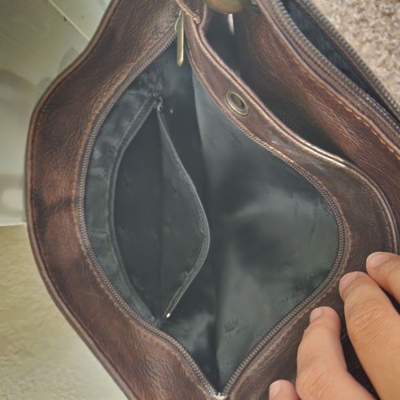 Daniela Moda Genuine Leather Brown Crossbody Purse Adjustable Straps - Picture 7 of 9